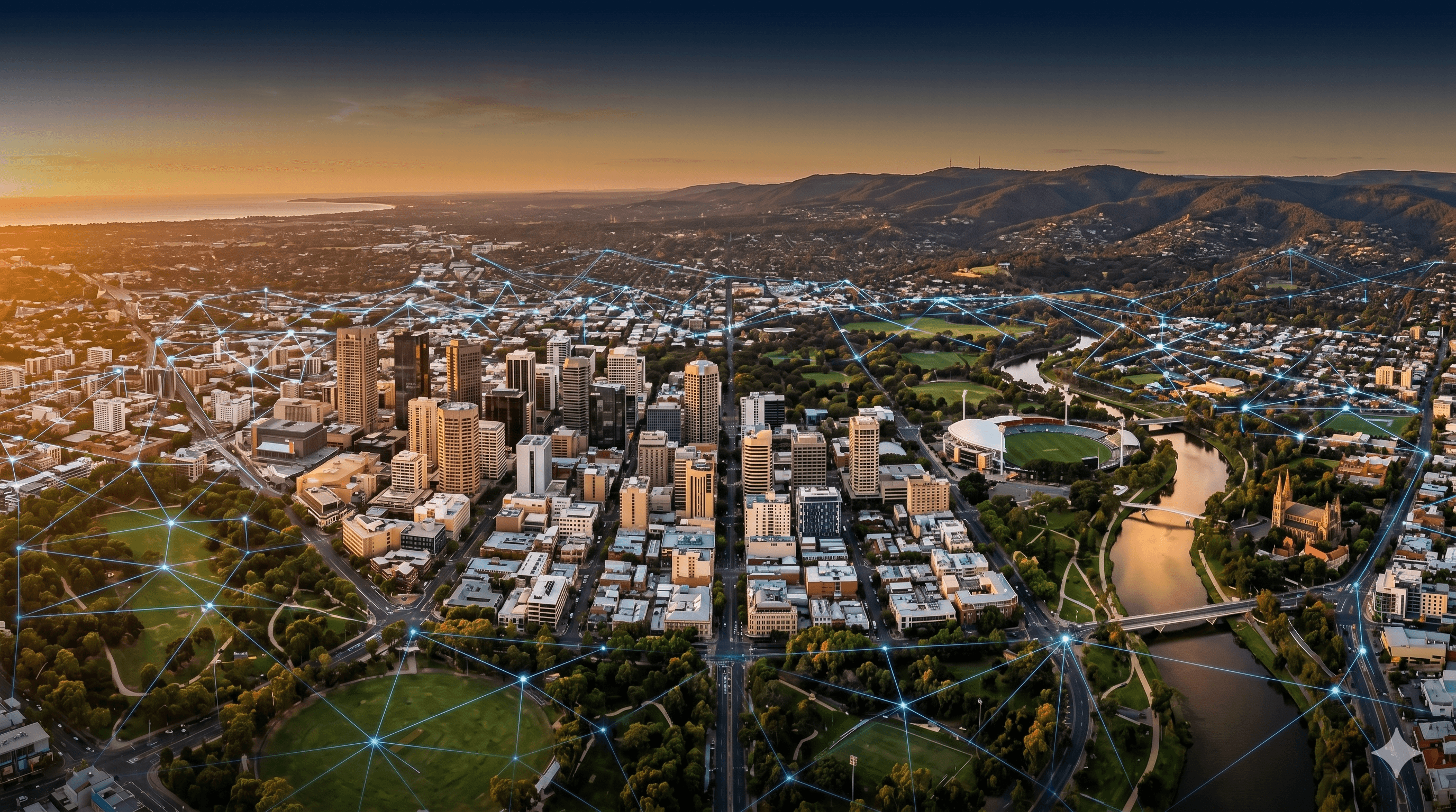 Adelaide skyline — Tempo AI headquarters